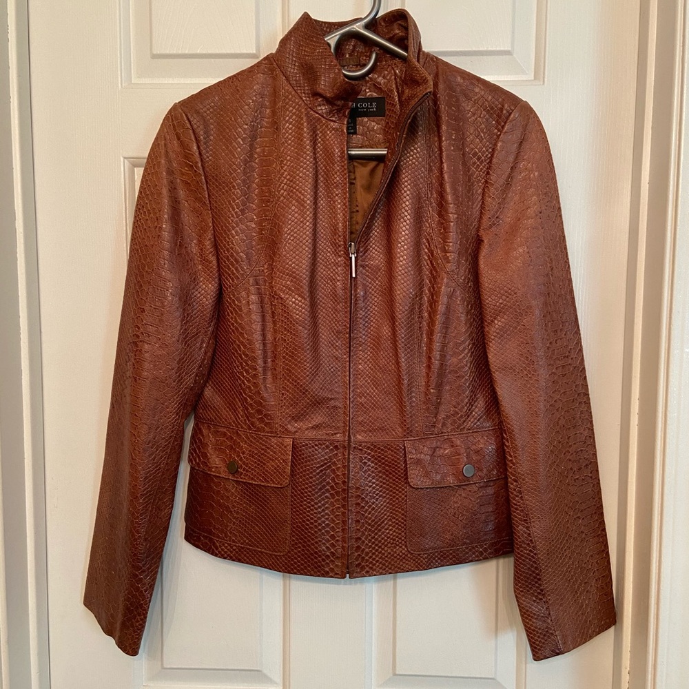 Kenneth Cole Real Leather Snakeskin Jacket